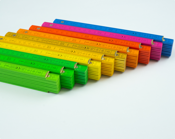 Gekleurde vouwmeter bedrukbaar Color range
