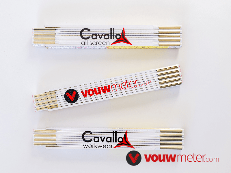 Vouwmeter PF10 schaal geel/wit te personaliseren met eigen logo